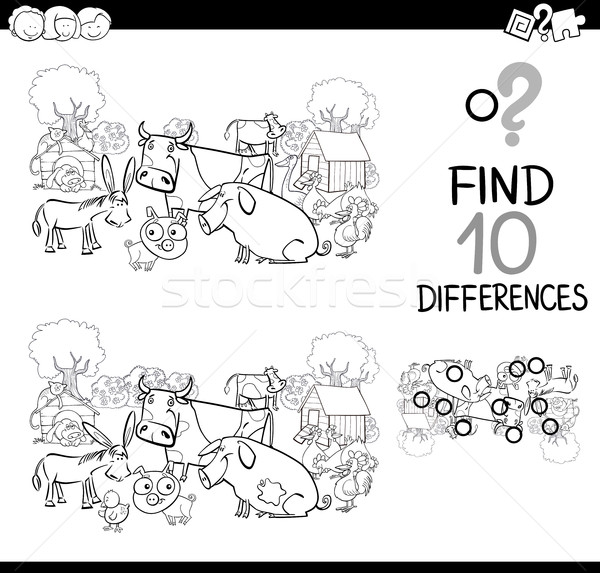 farm animals game for coloring Stock photo © izakowski