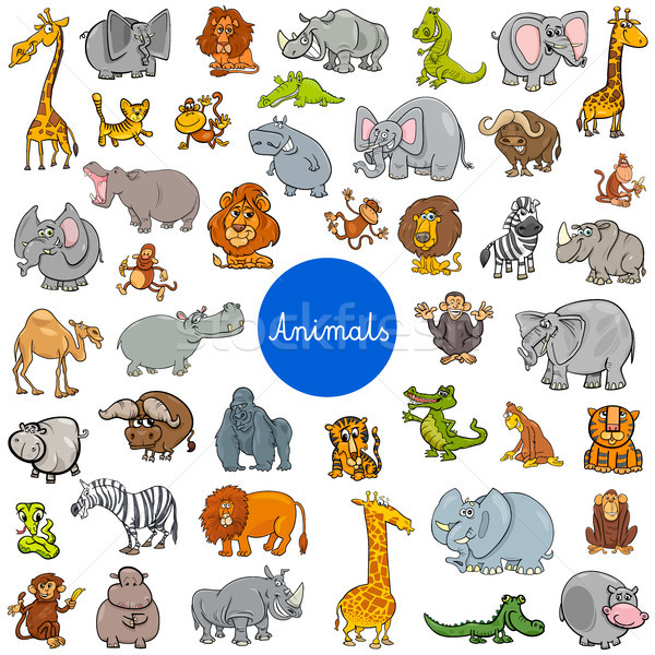 Stock photo: wild animal characters big set