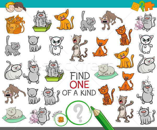 find one of a kind game with cat characters Stock photo © izakowski