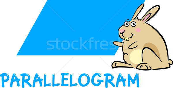 parallelogram shape with cartoon bunny Stock photo © izakowski