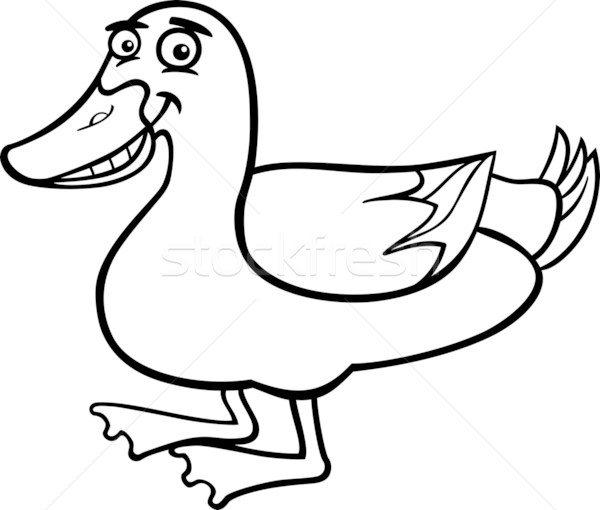 farm duck cartoon for coloring book Stock photo © izakowski