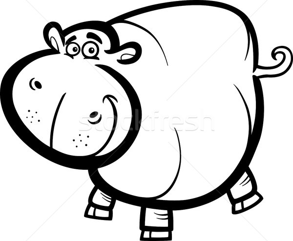 Hippo or Hippopotamus for coloring book Stock photo © izakowski