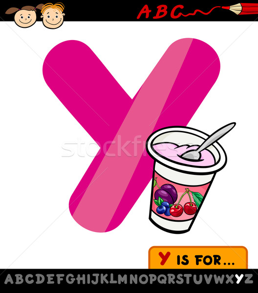 List jogurt cartoon ilustracja alfabet Zdjęcia stock © izakowski