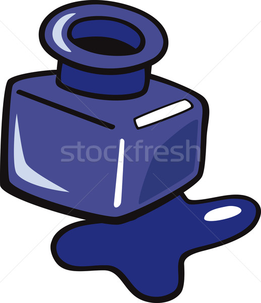 Tinte Clip Art Karikatur Illustration blau Flasche Stock foto © izakowski