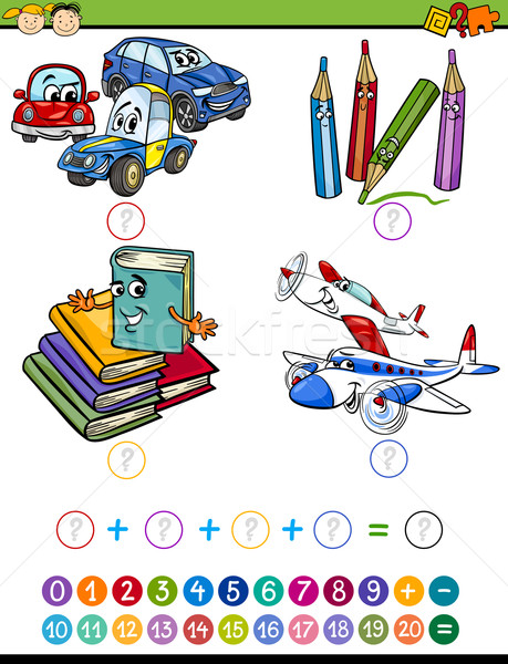 cartoon math task for kids Stock photo © izakowski