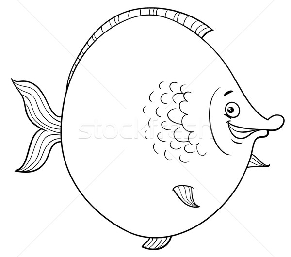 big fish cartoon coloring page Stock photo © izakowski