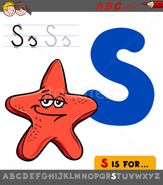 Mektup karikatür denizyıldızı örnek alfabe Stok fotoğraf © izakowski