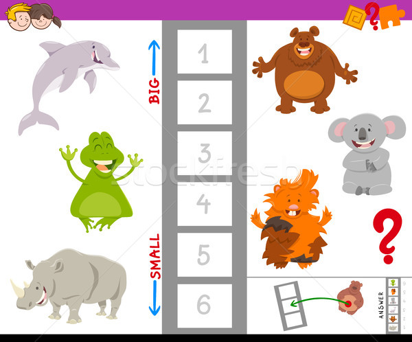 educational game with large and small animals Stock photo © izakowski