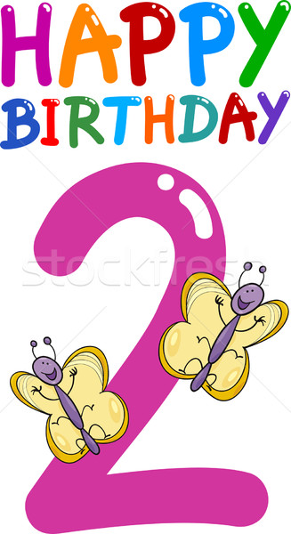 second birthday anniversary design Stock photo © izakowski