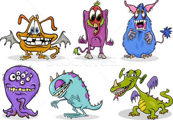 cartoon monsters illustration set Stock photo © izakowski