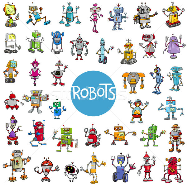 [[stock_photo]]: Cartoon · robot · grand · illustration