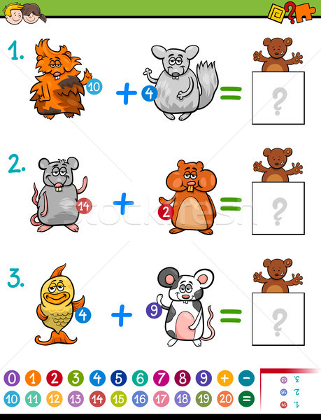 addition educational maths activity for kids Stock photo © izakowski