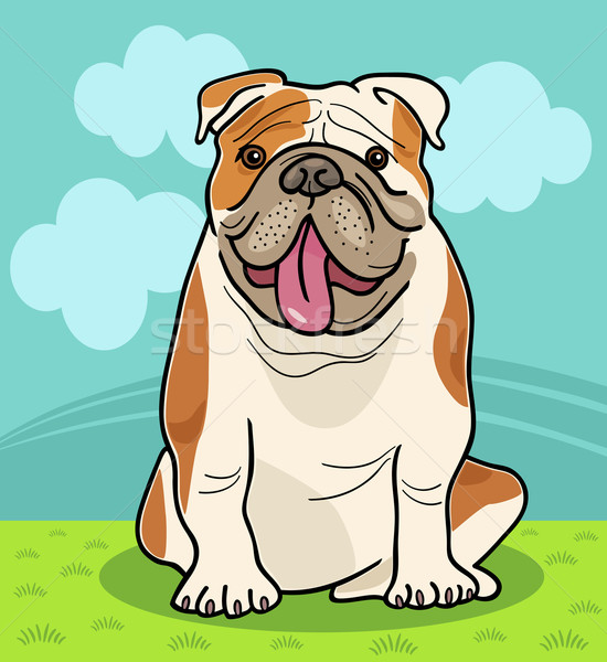 english bulldog dog cartoon illustration Stock photo © izakowski