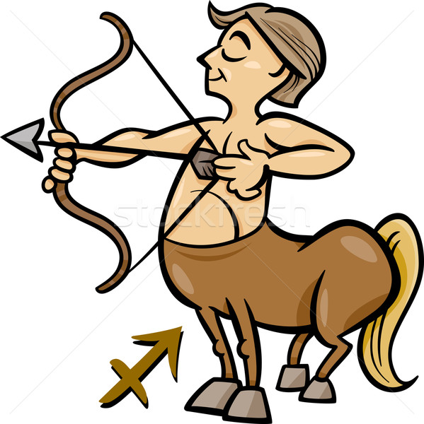 Zodiac semna desen animat ilustrare arcas horoscop Imagine de stoc © izakowski