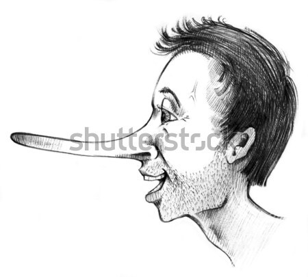 Hazug humoros illusztráció fickó beszél hazugságok Stock fotó © izakowski