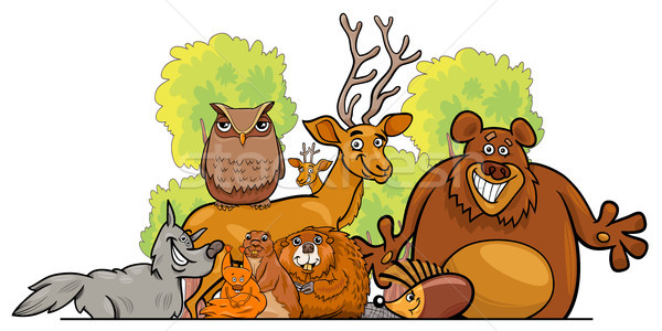 Cartoon forest animals group design Stock photo © izakowski