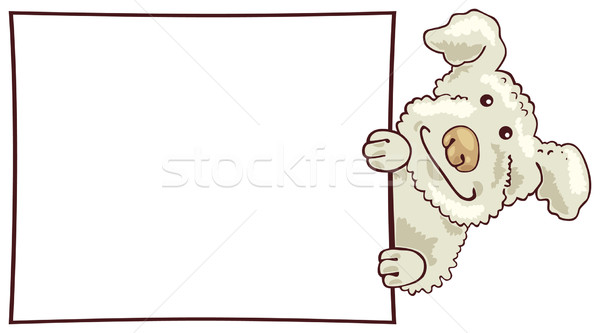 White puddle dog with card Stock photo © izakowski