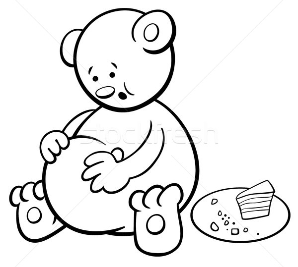 bear cartoon coloring book Stock photo © izakowski