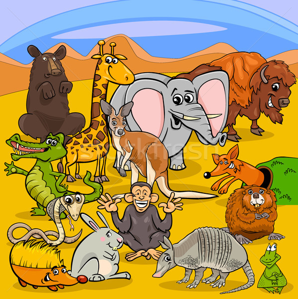 cartoon animal characters group Stock photo © izakowski