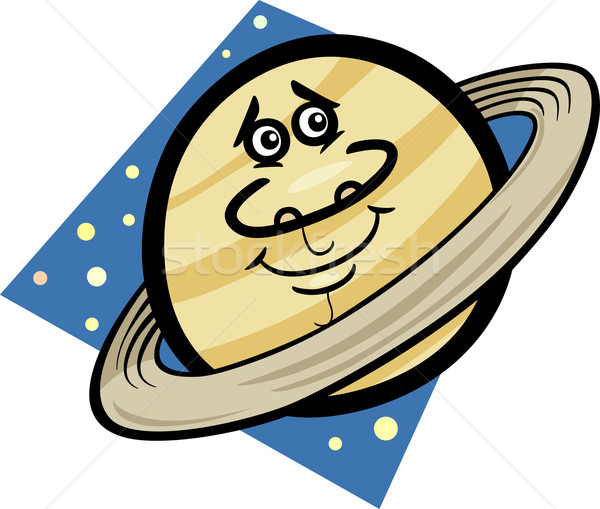 funny saturn planet cartoon illustration Stock photo © izakowski