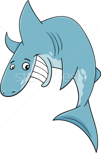 shark fish cartoon illustration Stock photo © izakowski