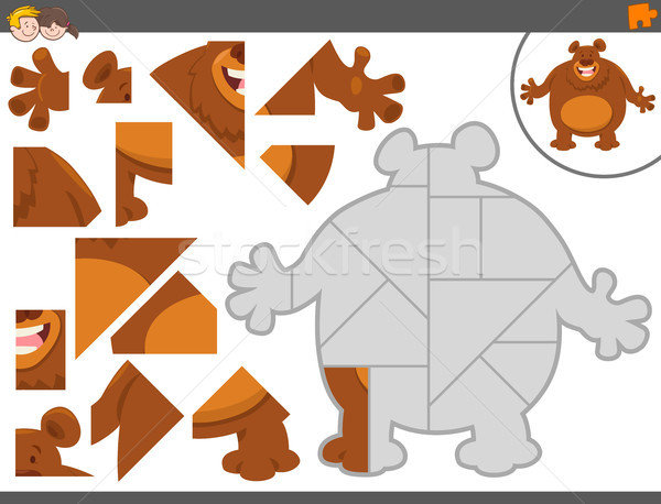 Kirakós játék játék medve állat rajz illusztráció Stock fotó © izakowski