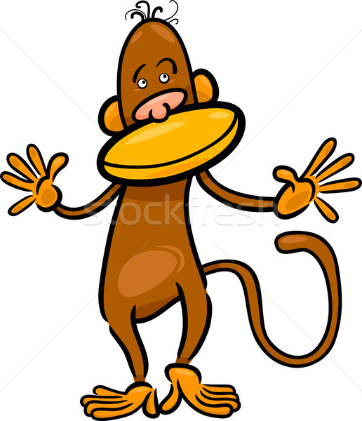Stock fotó: Aranyos · majom · rajz · illusztráció · egyszerű · karakter