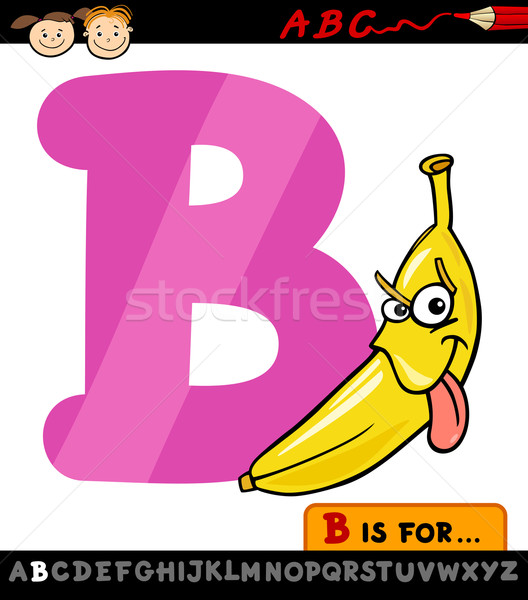 letter b with banana cartoon illustration Stock photo © izakowski