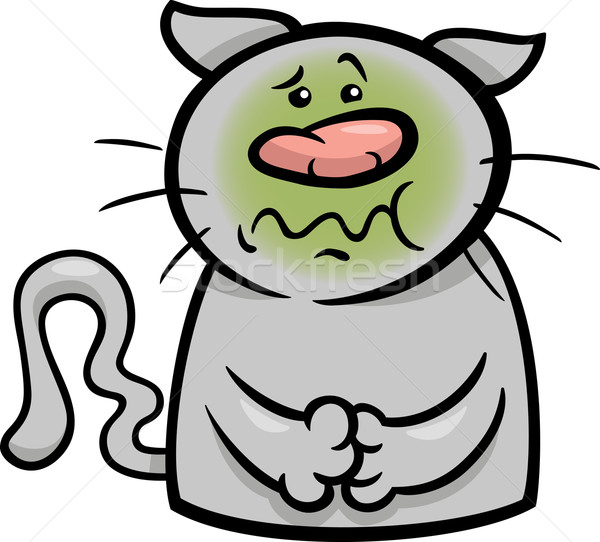 sick cat cartoon illustration Stock photo © izakowski
