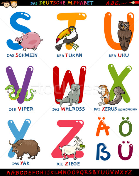 Cartoon alfabeto animales ilustración colorido establecer Foto stock © izakowski