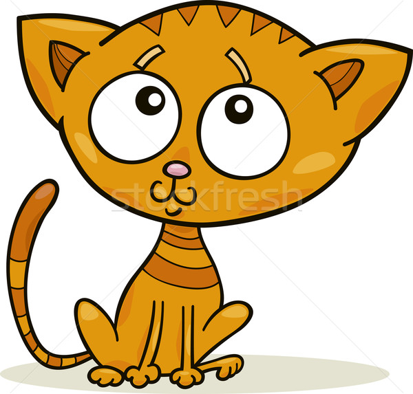 Cute котенка Cartoon иллюстрация мало ребенка Сток-фото © izakowski