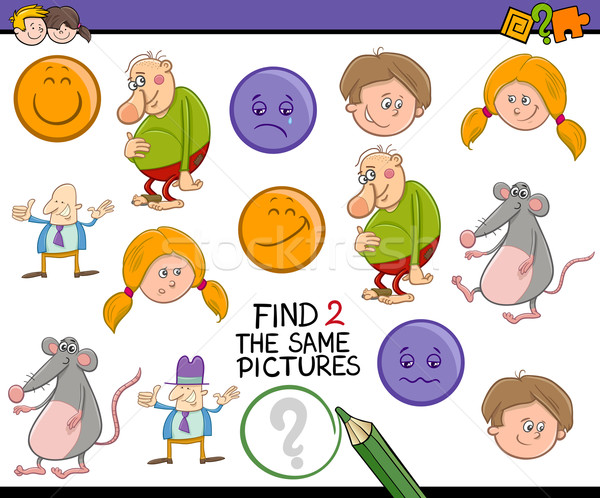 Suche Aktivität Aufgabe Kinder Karikatur Illustration Stock foto © izakowski