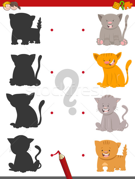 shadow game with kittens Stock photo © izakowski