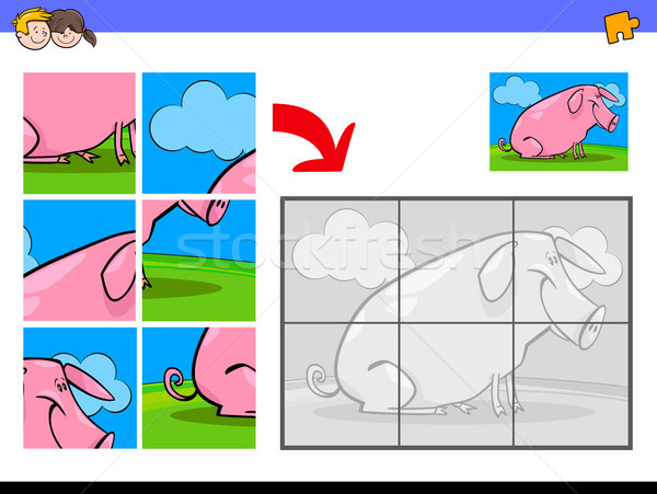 Сток-фото: свинья · животного · характер · Cartoon · иллюстрация