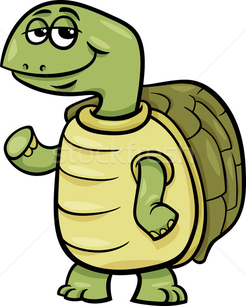Schildpad karakter cartoon illustratie grappig gelukkig Stockfoto © izakowski