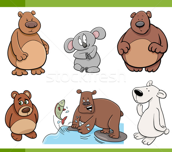bears animal characters set Stock photo © izakowski