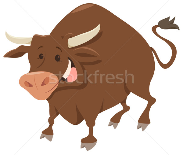 Aranyos bika haszonállat karakter rajz illusztráció Stock fotó © izakowski