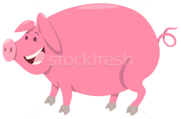 pink pig farm animal character Stock photo © izakowski