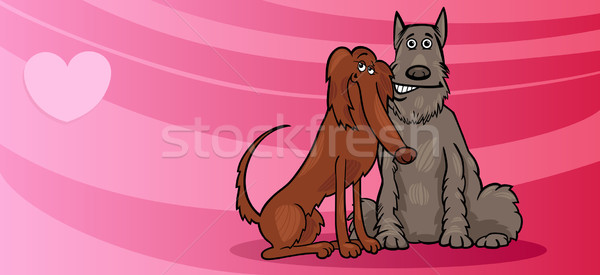 dogs couple in love valentine card Stock photo © izakowski