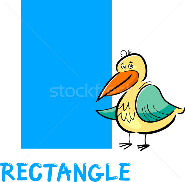 Retângulo forma desenho animado pássaro ilustração básico Foto stock © izakowski