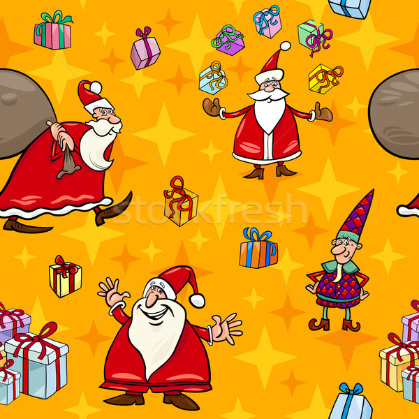 christmas cartoon seamless pattern wrapper Stock photo © izakowski
