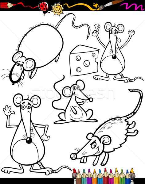 Cartoon Rodents for Coloring Book Stock photo © izakowski