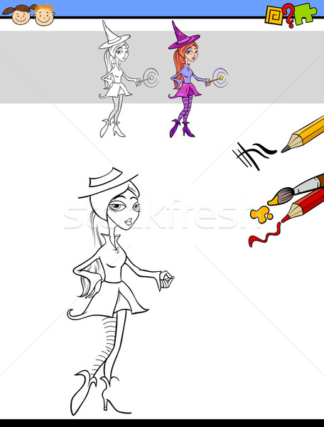Tekening taak kleuters cartoon illustratie onderwijs Stockfoto © izakowski