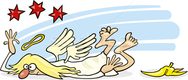 ángel Cartoon ilustración caída plátano piel Foto stock © izakowski