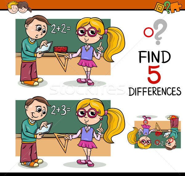 Différences tâche enfants cartoon illustration [[stock_photo]] © izakowski