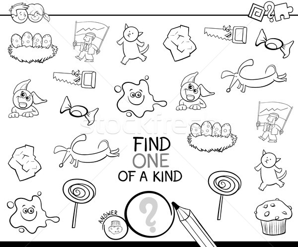 find one picture of a kind coloring page Stock photo © izakowski