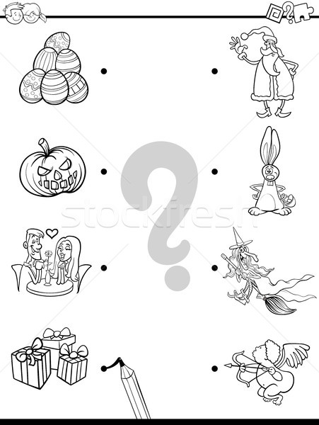 match holidays educational coloring book Stock photo © izakowski