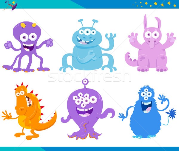 Cartoon Fantasy Monster Characters Set Stock photo © izakowski