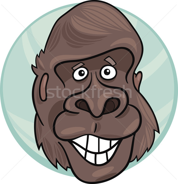 Gorille ape cartoon illustration drôle heureux [[stock_photo]] © izakowski