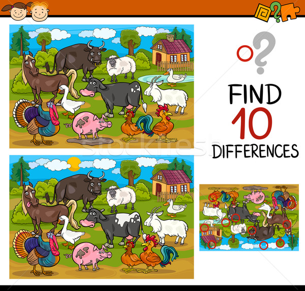 Stock photo: finding differences game cartoon